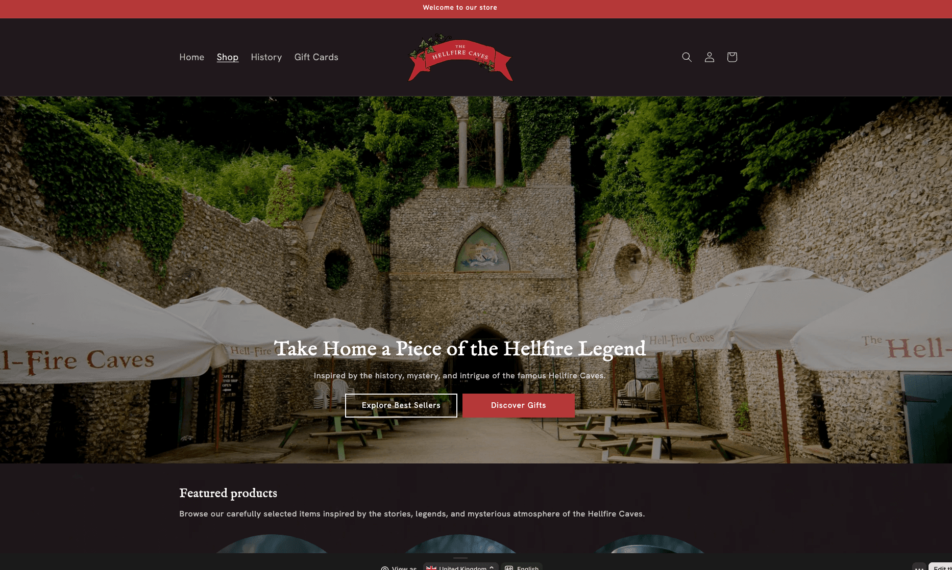 Hellfire Caves Shopify Shop