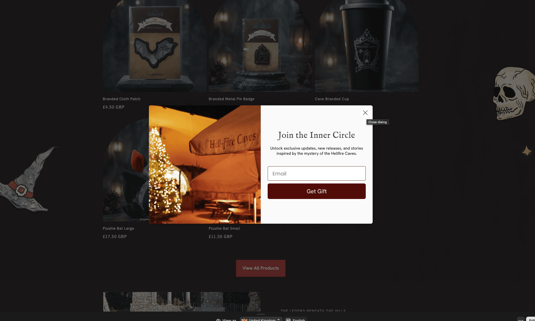 Hellfire Caves Shopify Shop screenshot 1